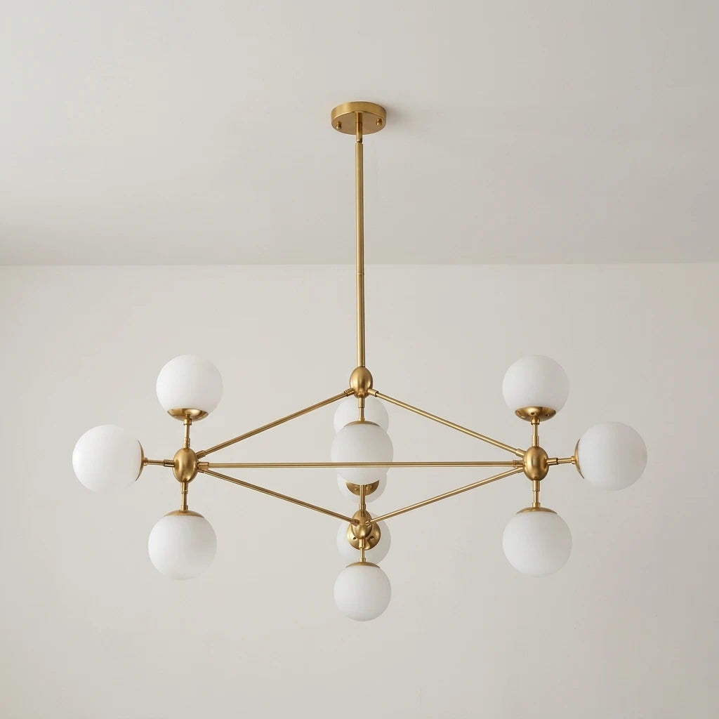 Sputnik 10-Light Glass Globe Geometric Chandelier Mid-century Modern Geometric Bubble Chandelier