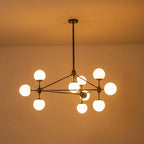 Sputnik 10-Light Glass Globe Geometric Chandelier Mid-century Modern Geometric Bubble Chandelier