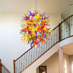 Radiant Kaleidoscope Chihuly-Style Blown Glass Chandelier Hanging Glass Sculpture Art Pendant Light For Villas Staircases