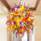 Radiant Kaleidoscope Chihuly-Style Blown Glass Chandelier Hanging Glass Sculpture Art Pendant Light For Villas Staircases