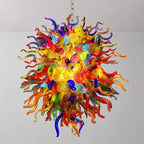 Radiant Kaleidoscope Chihuly-Style Blown Glass Chandelier Hanging Glass Sculpture Art Pendant Light For Villas Staircases