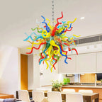 Radiant Spectrum Murano Chihuly-Style Artisan Blown Glass Chandelier Modern Luxury Hanging Glass Sculpture Light