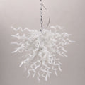 Artisan Hand-Blown White Glass Art Chandelier Modern Sculptural Pendant Light Fixture