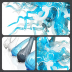 Artisan Blown Twisted Glass Chandelier Glacial Azure Organic Glass Sculpture Light Unique Tentacle Hanging Glass Lamp
