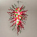 Enchanted Forest Hand-Blown Glass Art Chandelier Large Multicolor Chihuly-Style Pendant Light For Entryways Stairwells