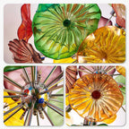 Bloom Spectrum Glass Plate Chandelier Unique Multi-Color Floral Sputnik Hanging Glass Sculpture Light