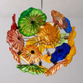 Bloom Spectrum Glass Plate Chandelier Unique Multi-Color Floral Sputnik Hanging Glass Sculpture Light