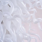 Modern Pure White Hand-Blown Sculptural Glass Art Chandelier Large Chihuly-Style Pendant Light For High-Ceiling Spaces