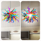 Multicolor Starburst Hand-Blown Glass Art Chandelier Chihuly-Style Colorful Tentacle Hanging Glass Sculpture Light