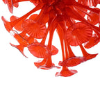 Red Morning Glory Artisan Glass Pendant Chandelier – Trumpet Flower Sculptural Lighting