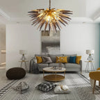 Sting Half Sphere Blown Glass Chandelier Sputnik Starburst Sea Urchin Pendant Light
