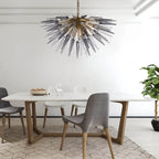 Sting Half Sphere Blown Glass Chandelier Sputnik Starburst Sea Urchin Pendant Light