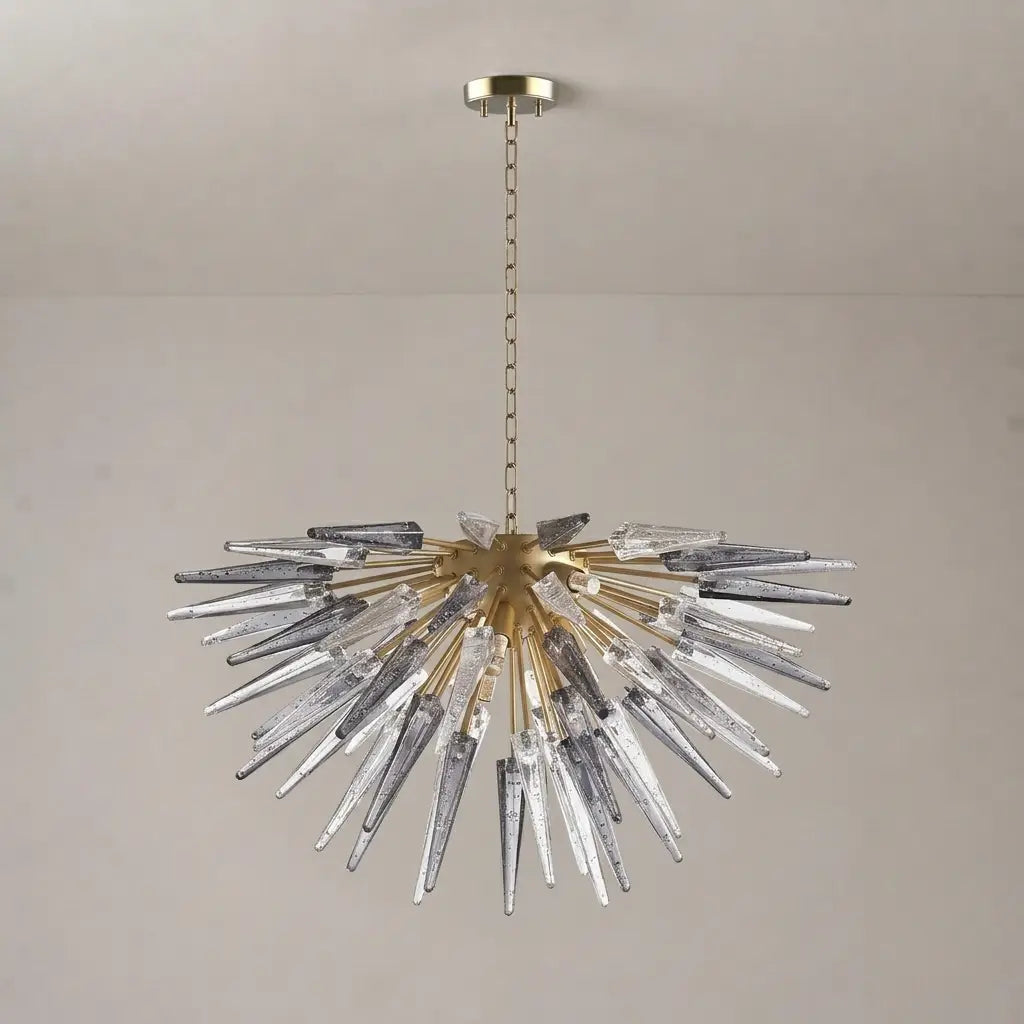 Sting Half Sphere Blown Glass Chandelier Sputnik Starburst Sea Urchin Pendant Light