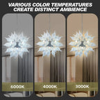 Modern Hand-Blown White Sputnik Starburst Chandelier Onion-Shaped Glass Pendant Light