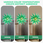 Ribbed Green Artisan Blown Glass Starburst Chandelier Sputnik Sea Urchin Inspired Pendant Light