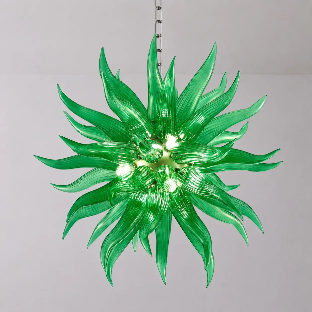 Starburst Hand Blown Glass Art Chandelier Chihuly-Style Stinger Hanging Murano Glass Sculpture Light