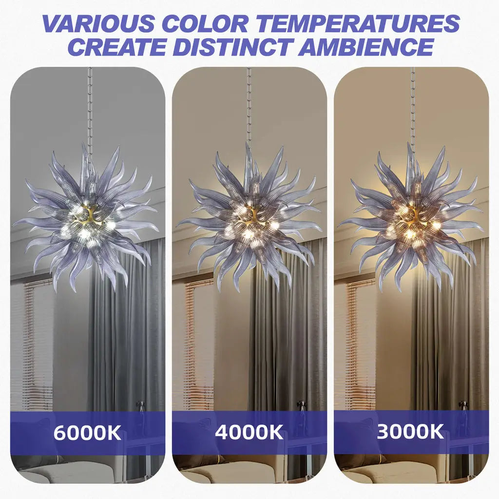 Starburst Hand Blown Glass Art Chandelier Chihuly-Style Stinger Hanging Murano Glass Sculpture Light