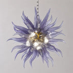 Starburst Hand Blown Glass Art Chandelier Chihuly-Style Stinger Hanging Murano Glass Sculpture Light