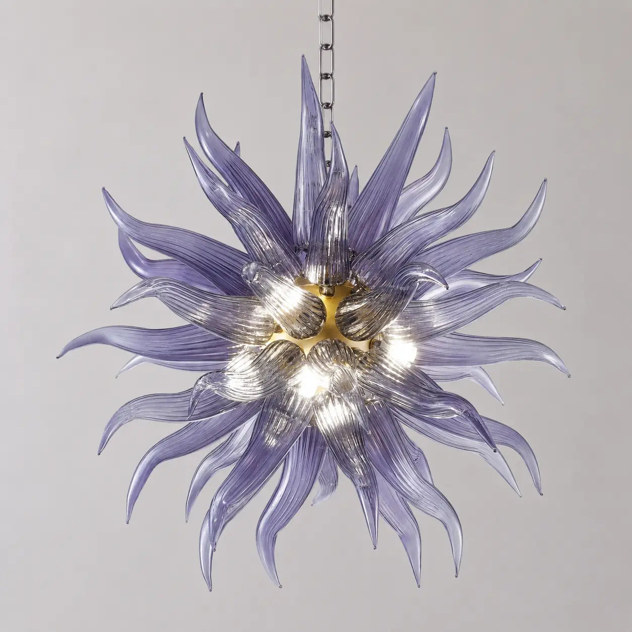 Starburst Hand Blown Glass Art Chandelier Chihuly-Style Stinger Hanging Murano Glass Sculpture Light
