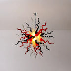 Modern Hand-Blown Glass Sputnik Starburst Chandelier White Red Black Glass Lighting