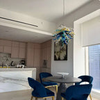 Coastal Artisan Hand-Blown Glass Chandelier Multicolor Chihuly-Inspired Statement Pendant Light