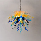 Coastal Artisan Hand-Blown Glass Chandelier Multicolor Chihuly-Inspired Statement Pendant Light
