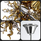 Sputnik Starburst Shape Blown Glass Chandelier Electroplating Golden and Silver Pendant Light