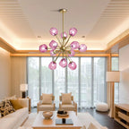 Veridian Jewel Sputnik Blown Glass Art Chandelier Modern Starburst Hanging Glass Sculptur Light For Entryways Living