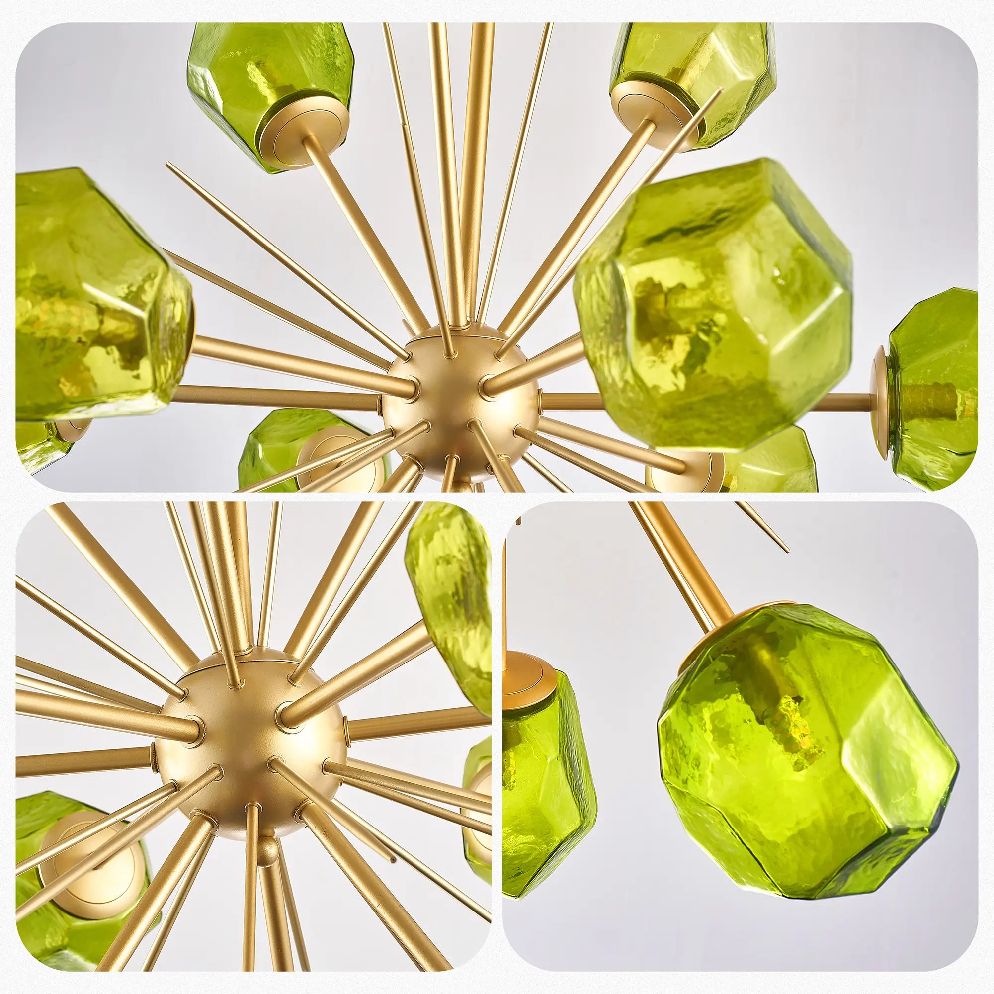 Veridian Jewel Sputnik Blown Glass Art Chandelier Modern Starburst Hanging Glass Sculptur Light For Entryways Living