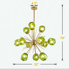 Veridian Jewel Sputnik Blown Glass Art Chandelier Modern Starburst Hanging Glass Sculptur Light For Entryways Living