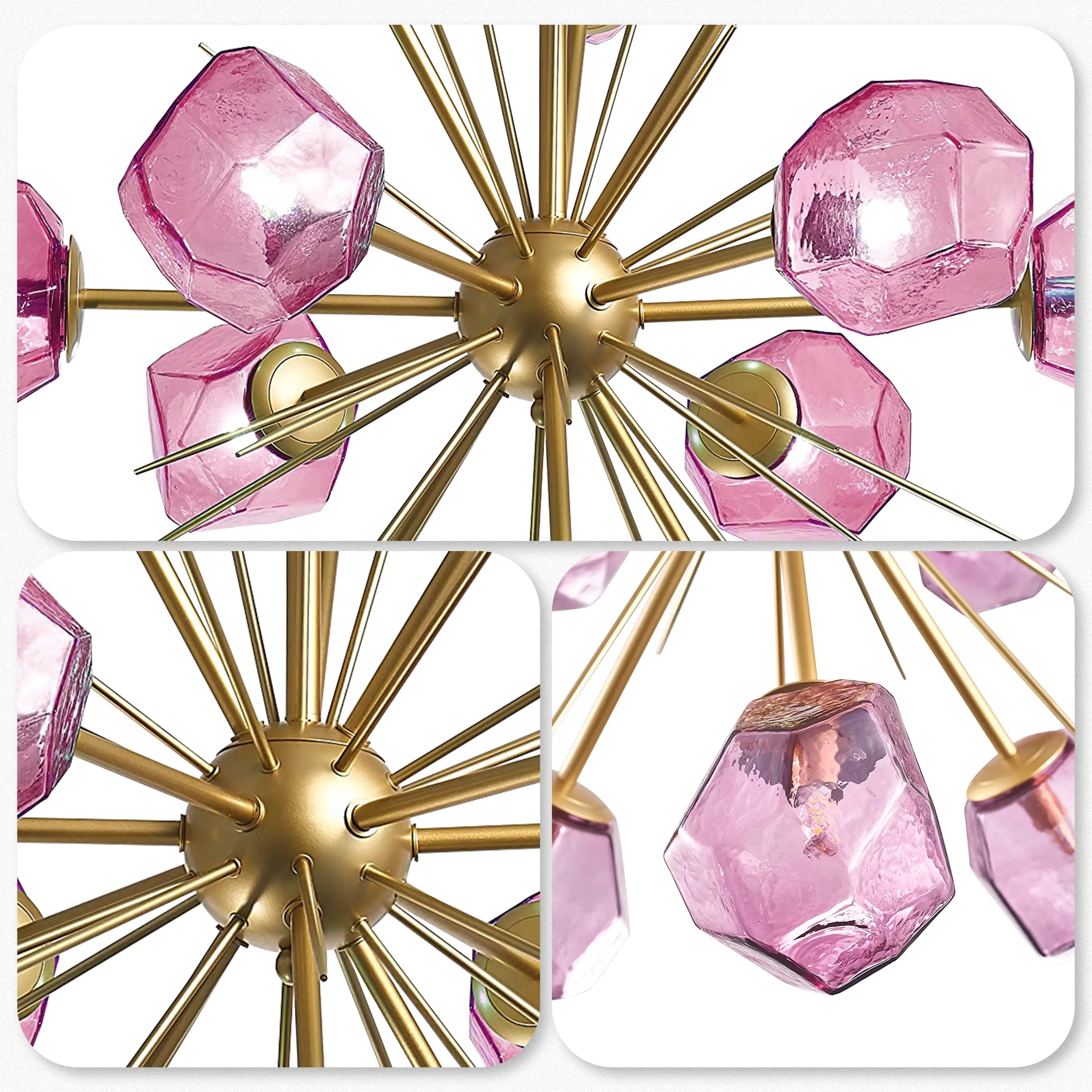 Veridian Jewel Sputnik Blown Glass Art Chandelier Modern Starburst Hanging Glass Sculptur Light For Entryways Living