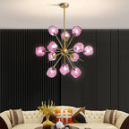 Veridian Jewel Sputnik Blown Glass Art Chandelier Modern Starburst Hanging Glass Sculptur Light For Entryways Living