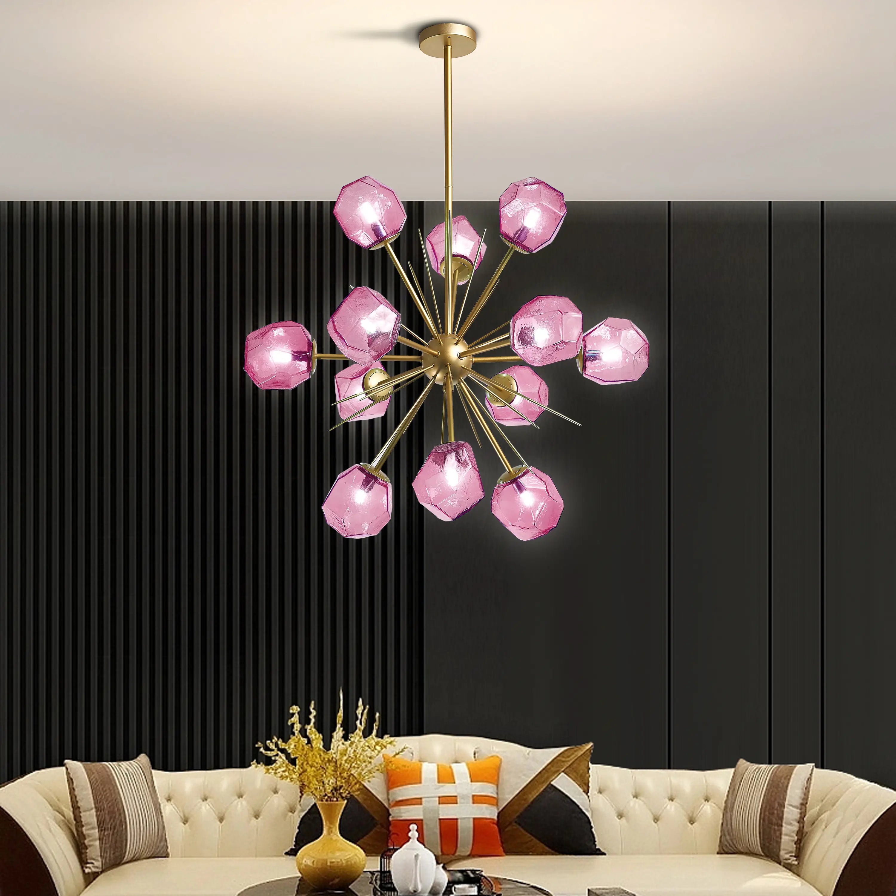 Veridian Jewel Sputnik Blown Glass Art Chandelier Modern Starburst Hanging Glass Sculptur Light For Entryways Living