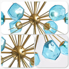 Veridian Jewel Sputnik Blown Glass Art Chandelier Modern Starburst Hanging Glass Sculptur Light For Entryways Living