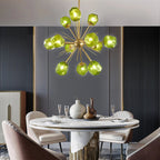 Veridian Jewel Sputnik Blown Glass Art Chandelier Modern Starburst Hanging Glass Sculptur Light For Entryways Living