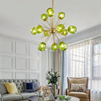 Veridian Jewel Sputnik Blown Glass Art Chandelier Modern Starburst Hanging Glass Sculptur Light For Entryways Living