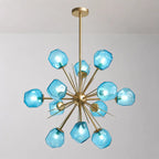 Veridian Jewel Sputnik Blown Glass Art Chandelier Modern Starburst Hanging Glass Sculptur Light For Entryways Living