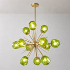 Veridian Jewel Sputnik Blown Glass Art Chandelier Modern Starburst Hanging Glass Sculptur Light For Entryways Living