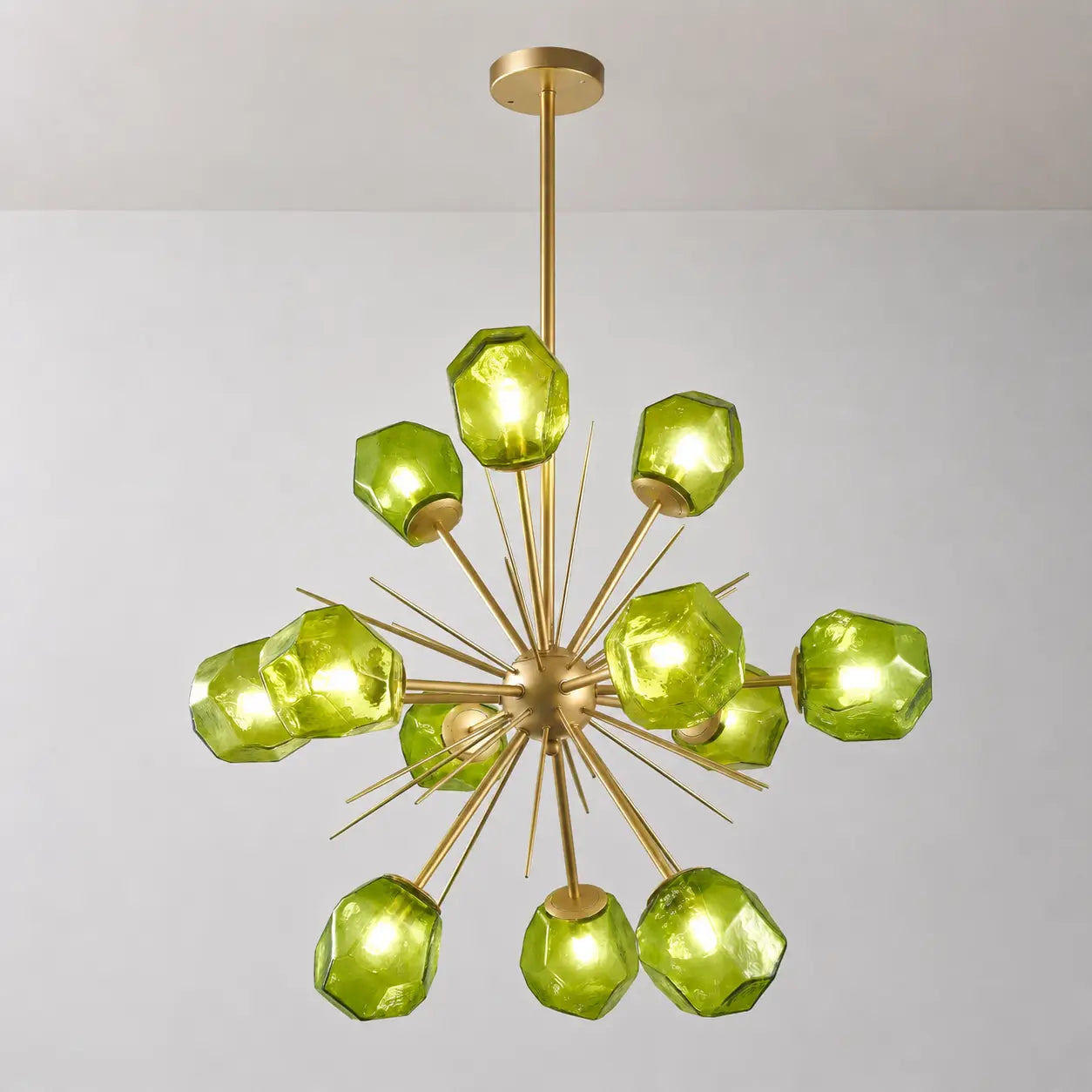 Veridian Jewel Sputnik Blown Glass Art Chandelier Modern Starburst Hanging Glass Sculptur Light For Entryways Living