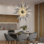 Mid-Century Modern Sputnik Chandelier Sparta Starburst Pendant Light with Gold Finish Frame