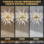 Transparent White Stinger Glass Sputnik Chandelier Modern Sparta Starburst Pendant Light with Clear Glass Spikes