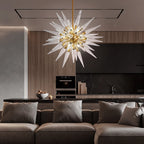 Transparent White Stinger Glass Sputnik Chandelier Modern Sparta Starburst Pendant Light with Clear Glass Spikes