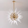 Transparent White Stinger Glass Sputnik Chandelier Modern Sparta Starburst Pendant Light with Clear Glass Spikes