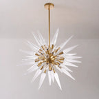 Transparent White Stinger Glass Sputnik Chandelier Modern Sparta Starburst Pendant Light with Clear Glass Spikes
