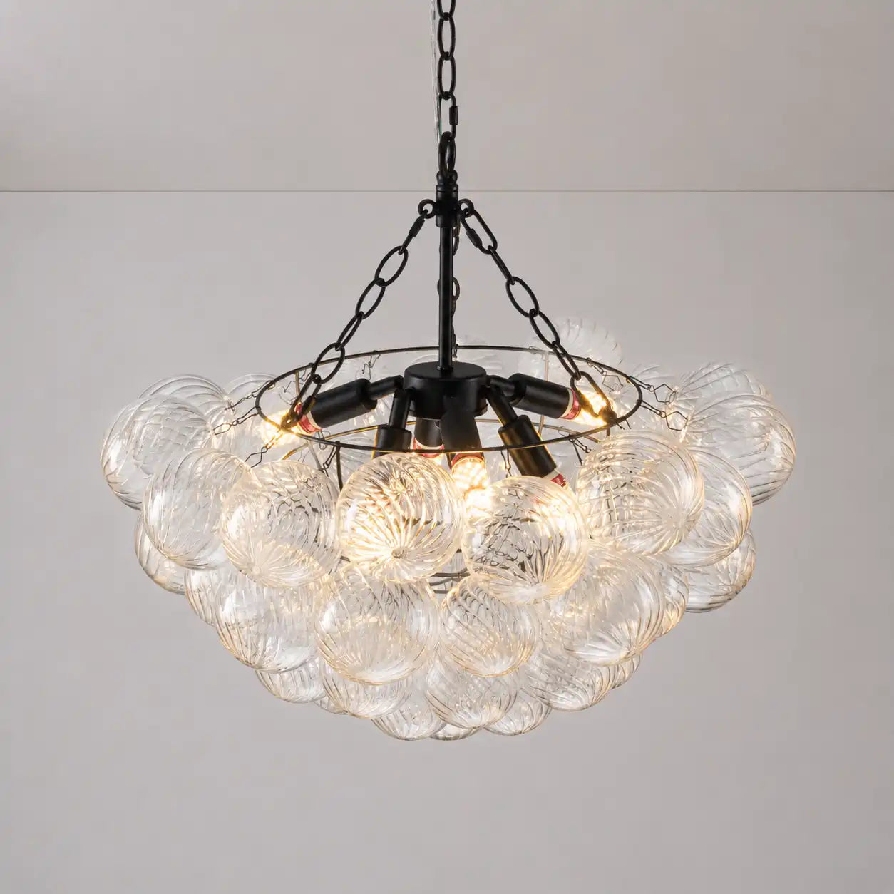 Modern Luxury Bubble Chandelier Cluster Glass Ball Pendant Light Talia Round Hanging Lamp For Living Dining