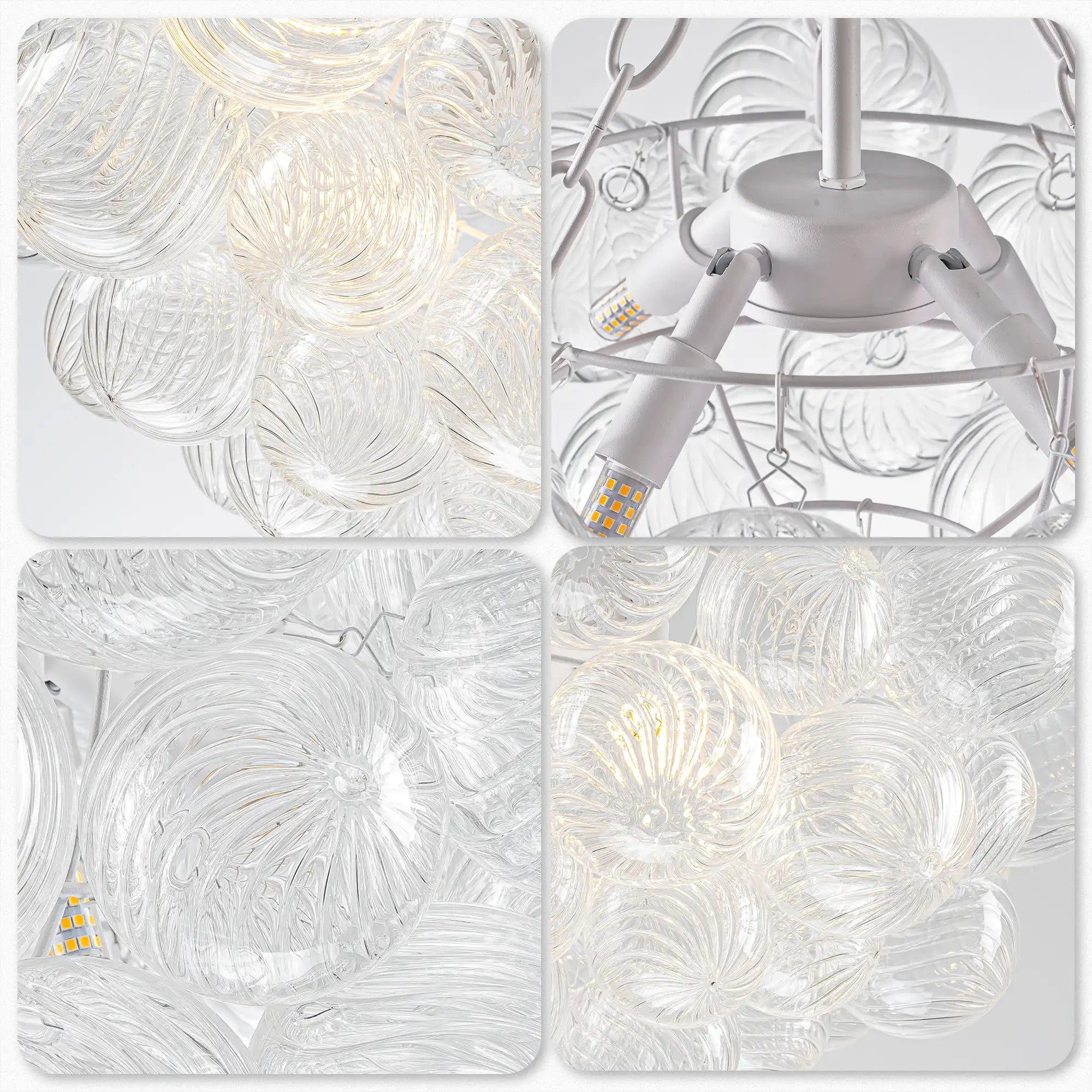 Modern Luxury Bubble Chandelier Cluster Glass Ball Pendant Light Talia Round Hanging Lamp For Living Dining