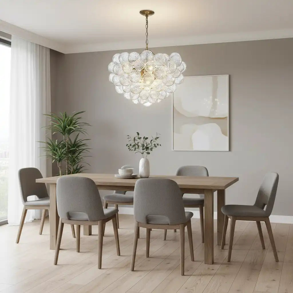 Modern Luxury Bubble Chandelier Cluster Glass Ball Pendant Light Talia Round Hanging Lamp For Living Dining