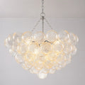 Modern Cloud Bubble Chandelier Hand-Blown Clear Ribbed Glass Globe Pendant Light Talia Cluster Hanging Lamp
