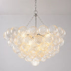 Modern Cloud Bubble Chandelier Hand-Blown Clear Ribbed Glass Globe Pendant Light Talia Cluster Hanging Lamp