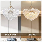 Modern Cloud Bubble Chandelier Hand-Blown Clear Ribbed Glass Globe Pendant Light Talia Cluster Hanging Lamp